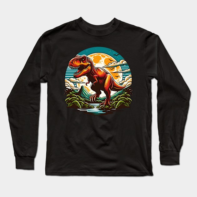 Retro T-Rex Long Sleeve T-Shirt by Annabelhut